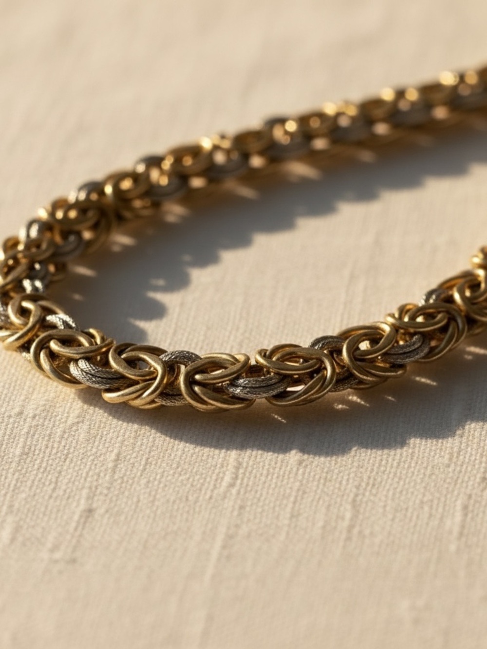 Classic Two-Tone Italian Rosetta Scalare bracelet Stamped - Picture 6 of 6